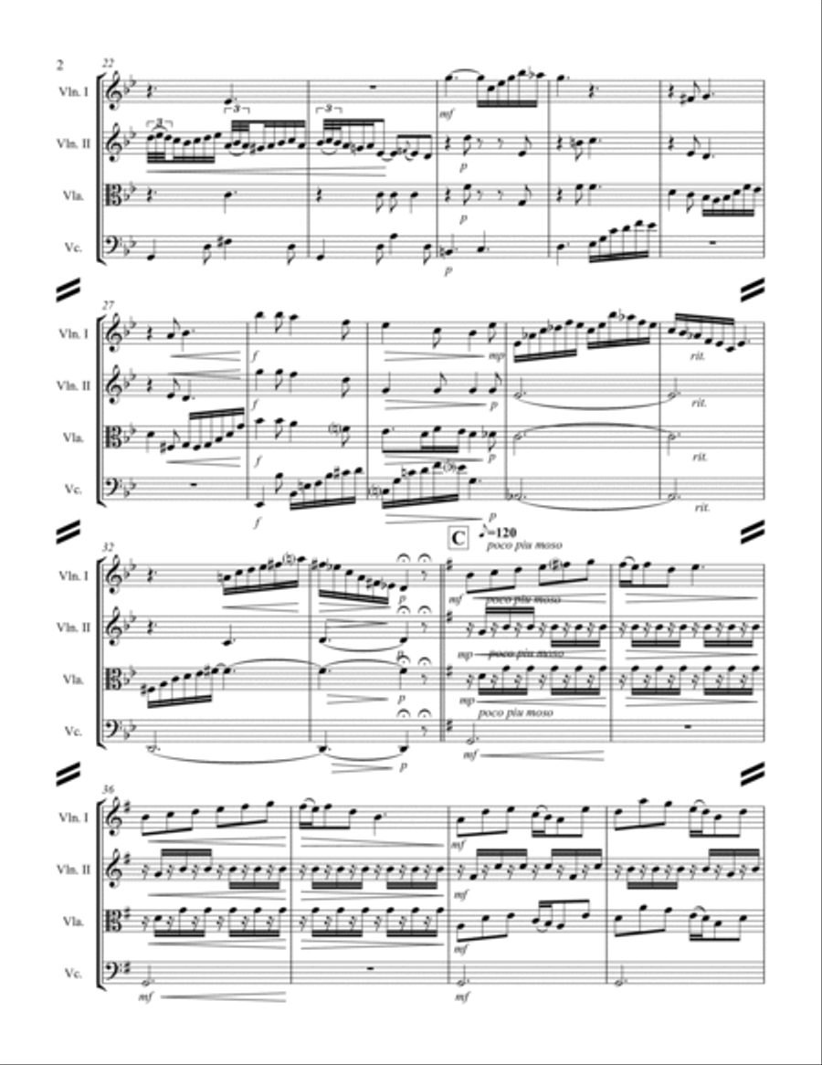 Mallorca – Barcarola (for String Quartet) String Quartet scores gallery preview page 3