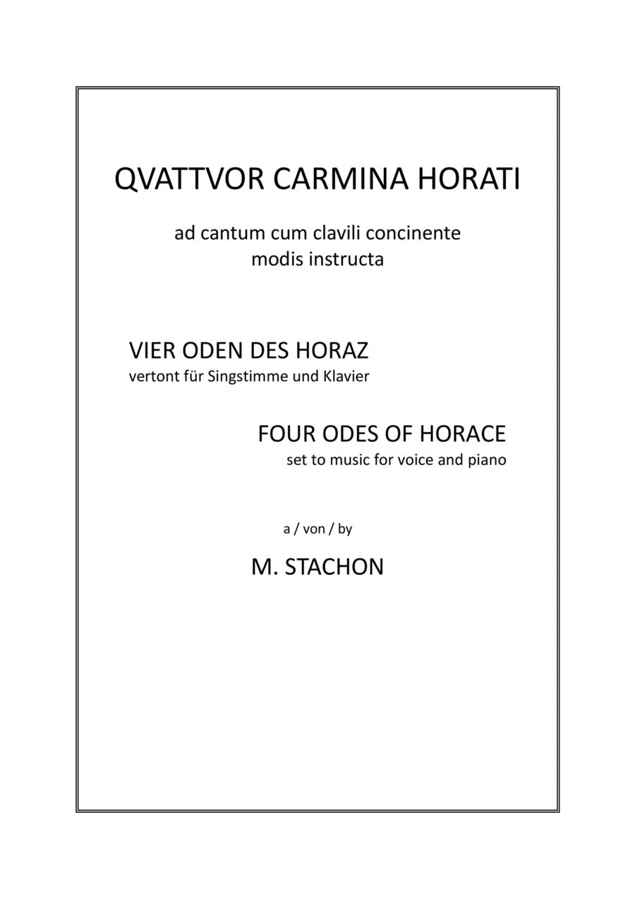 Quattuor carmina Horati / Vier Oden des Horaz / Four Odes of Horace Voice scores gallery preview page 1