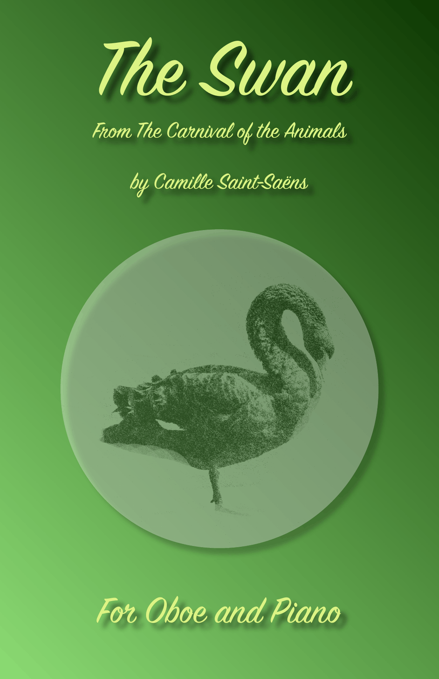 The Swan, (Le Cygne), by Saint-Saens, for Oboe and Piano Piano scores gallery preview page 1