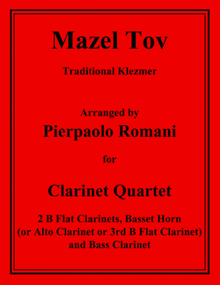 Mazel Tov - For Clarinet Quartet