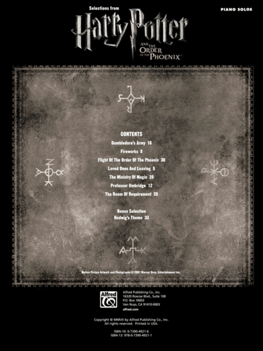 Selections from Harry Potter and The Order of the Phoenix Piano Solo scores gallery preview page 2