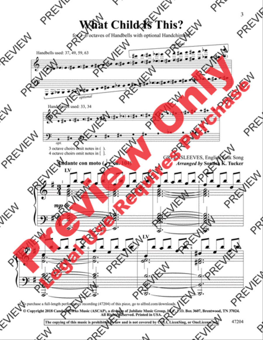 What Child Is This? Handbell Choir scores gallery preview page 3