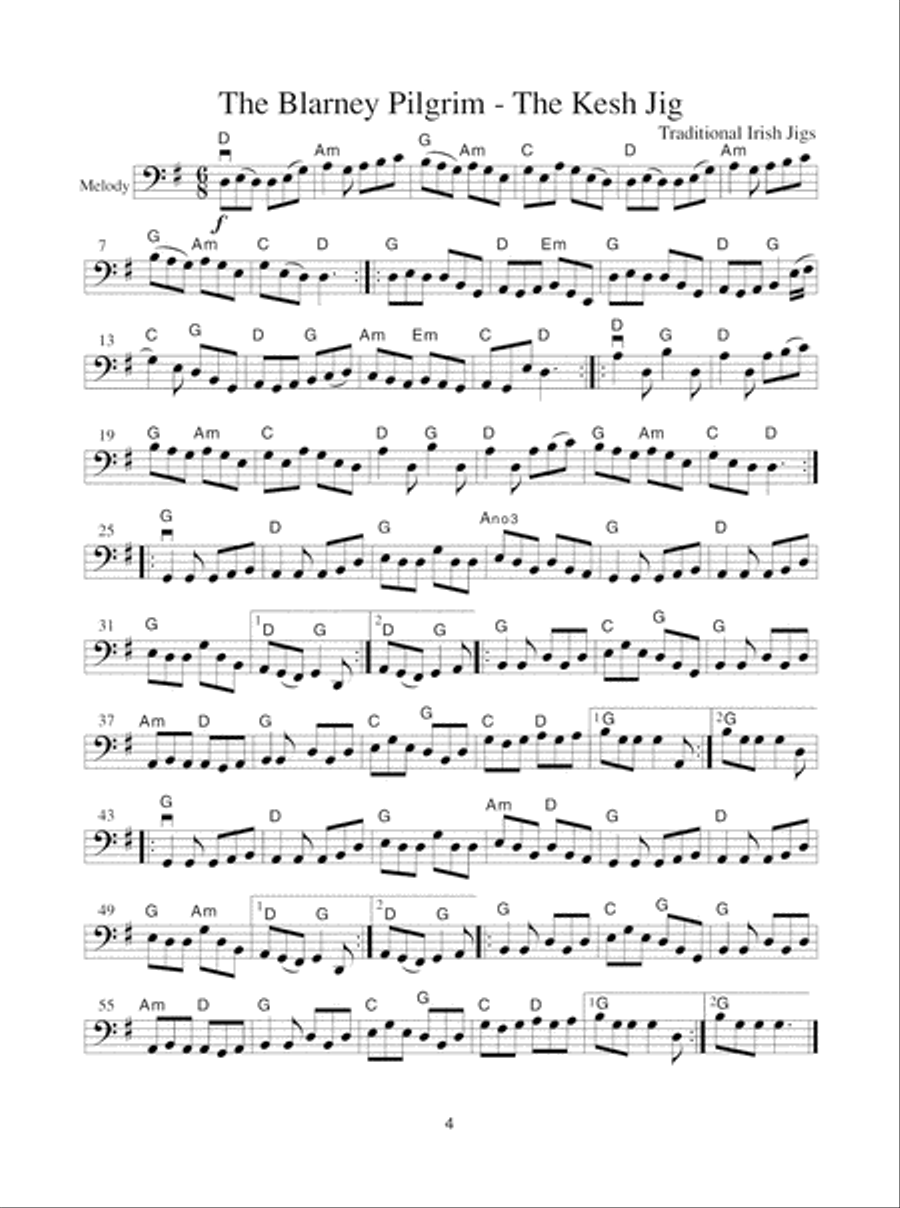 Celtic Fiddle Tunes for Solo and Ensemble - Cello, Bass Piano Accompaniment scores gallery preview page 5
