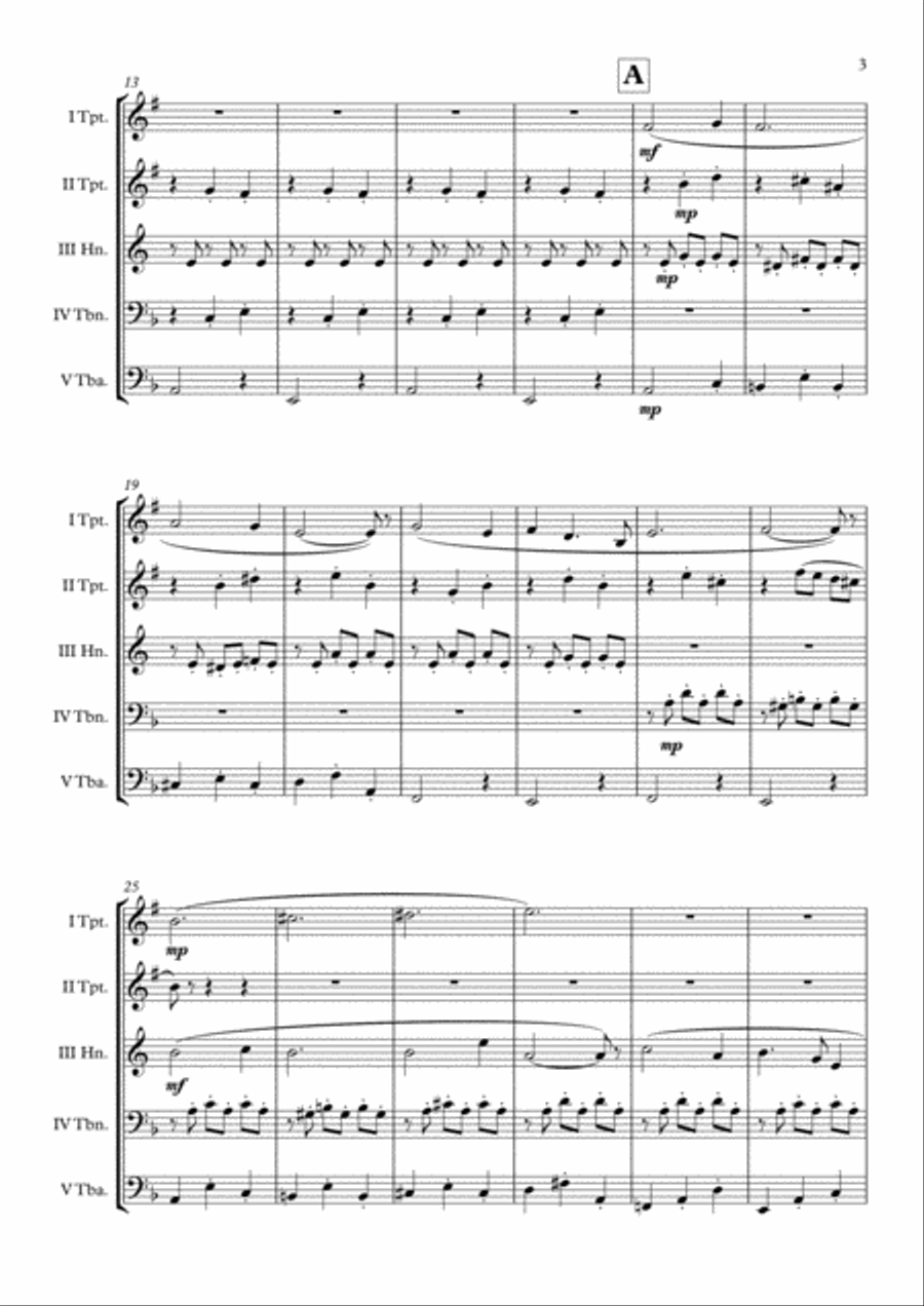 Once Upon A December from the Twentieth Century Fox Motion Picture ANASTASIA Brass Quintet scores gallery preview page 4