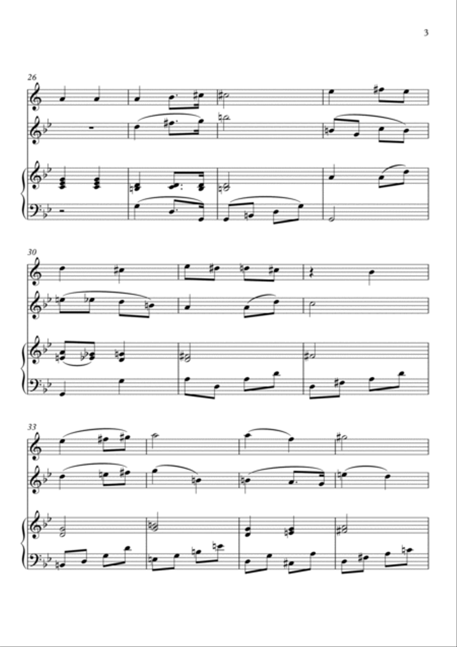 Wedding March - Bridal March from Lohengrin (Opera Richard Wager) - for trumpet, violin and piano. Trumpet scores gallery preview page 4