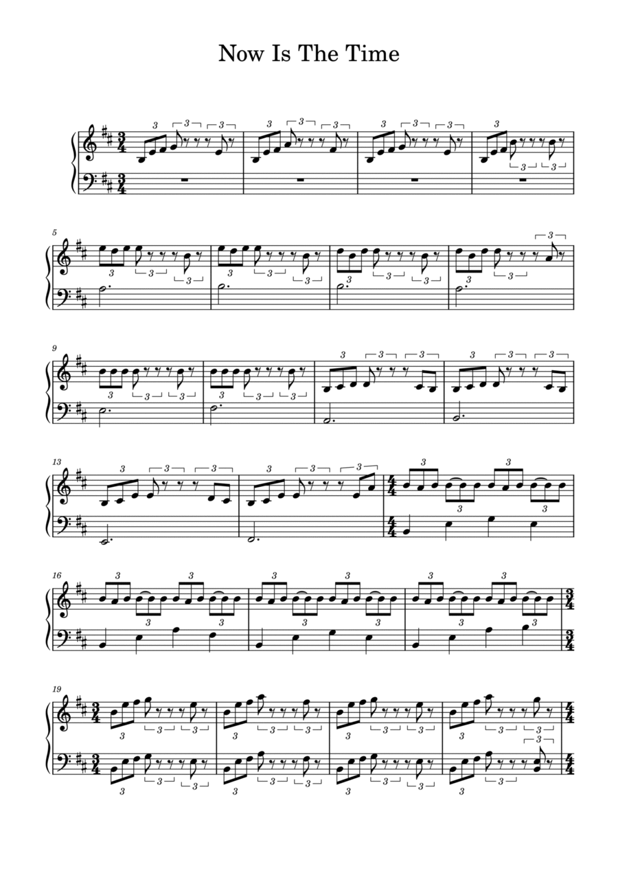 Now Is The Time Now Is The Time Piano Solo scores gallery preview page 1