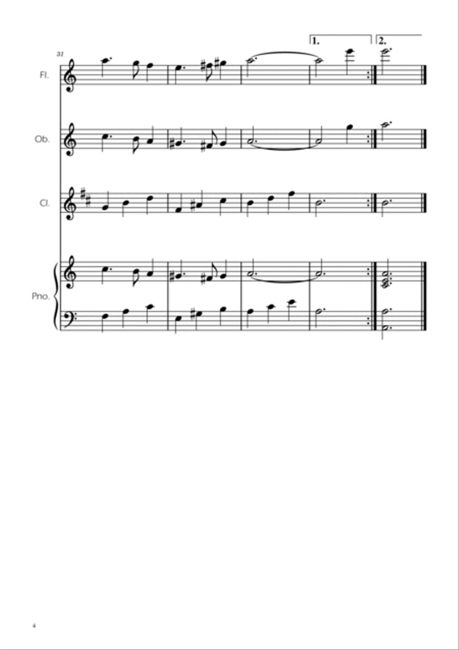 Greensleeves - Woodwind Trio w/ Piano Woodwind Trio scores gallery preview page 4