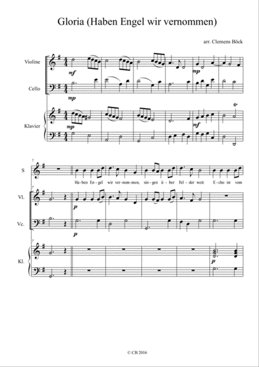 Gloria (Haben Engel wir vernommen) Voice scores gallery preview page 1