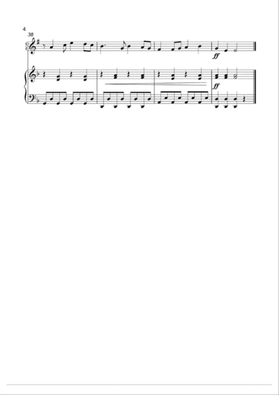 Tetris Theme for Trumpet and Piano Duet - Em Trumpet Duet scores gallery preview page 5