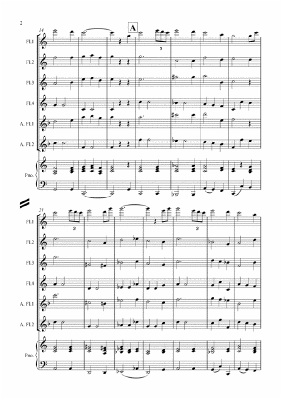 Amazing Grace for Flute Quartet Flute Quartet scores gallery preview page 2