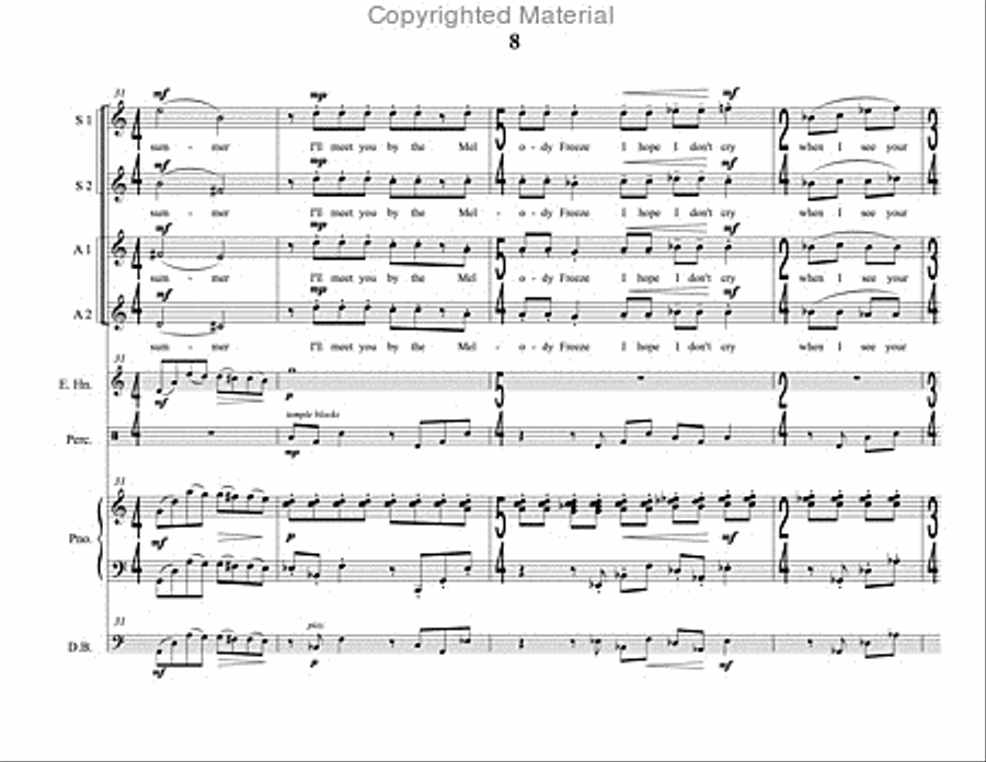 Song of Summer (choral score) SSAA scores gallery preview page 9