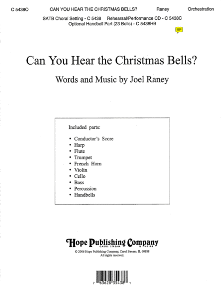 Can You Hear the Christmas Bells? Orchestra scores gallery preview page 1