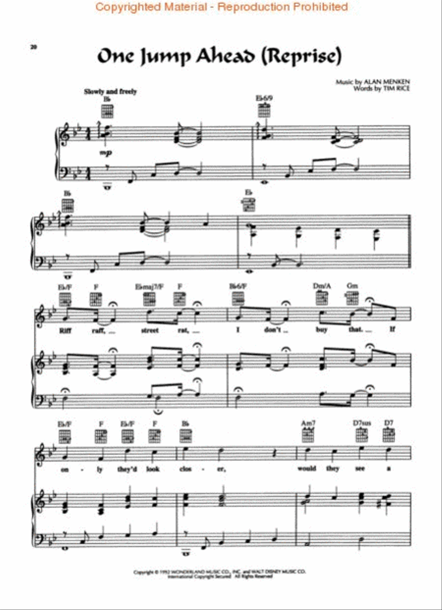 Aladdin Aladdin Piano, Vocal, Guitar scores gallery preview page 3