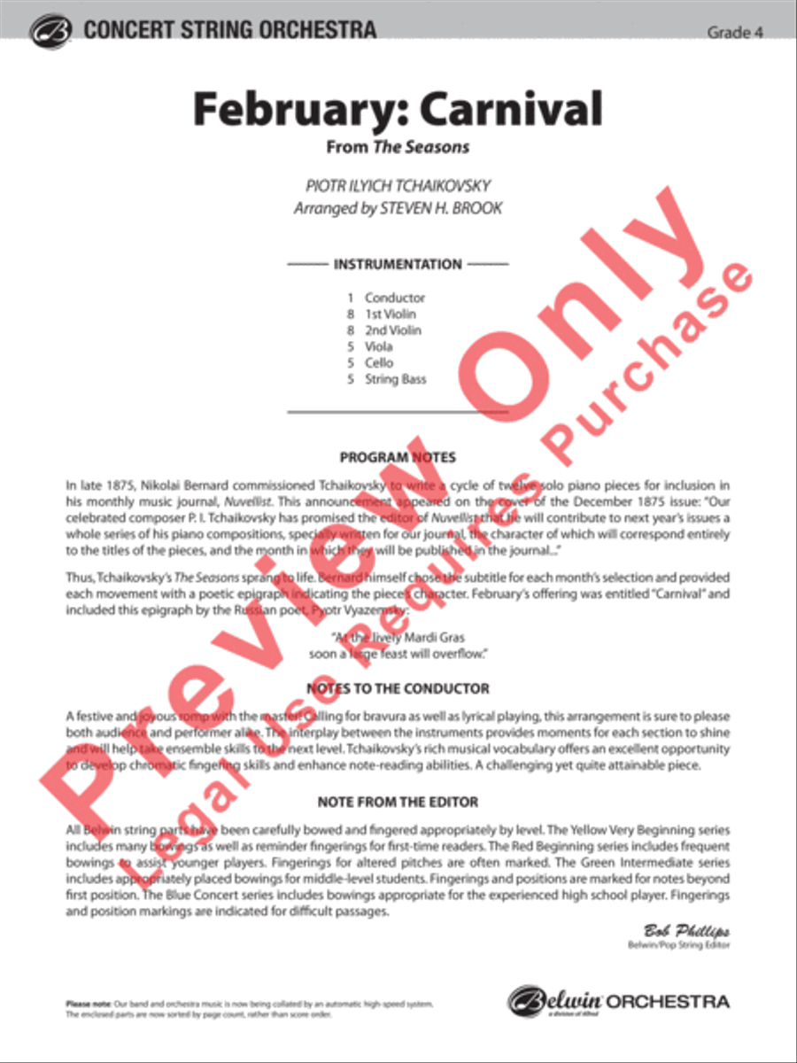 February: Carnival (from The Seasons) String Orchestra scores gallery preview page 2