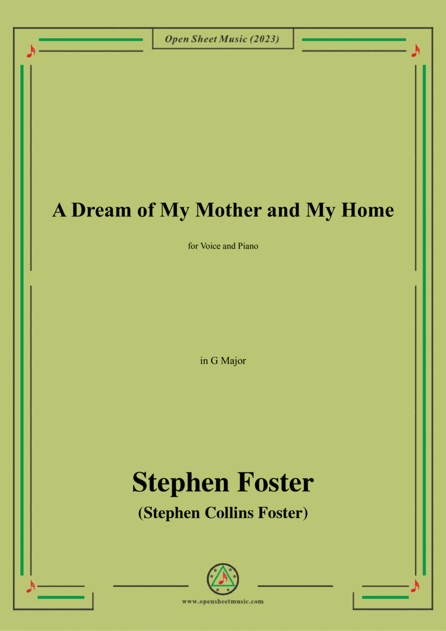 Book cover for S. Foster-A Dream of My Mother and My Home,in G Major