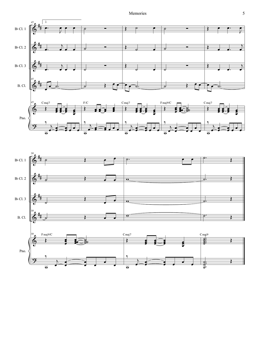 Memories Memories Woodwind Ensemble scores gallery preview page 5