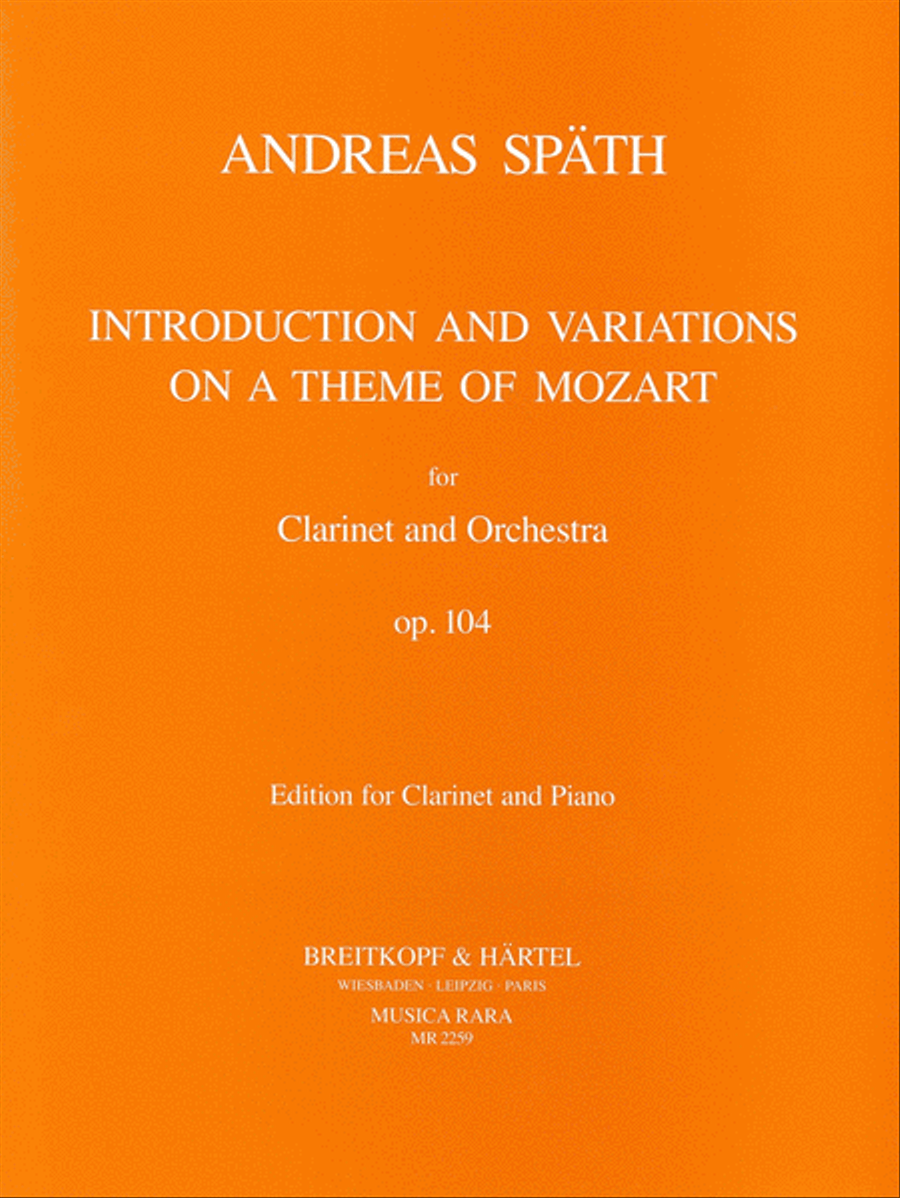 Introduction and Variations on a Theme by Mozart Op. 104 Clarinet Solo scores gallery preview page 1