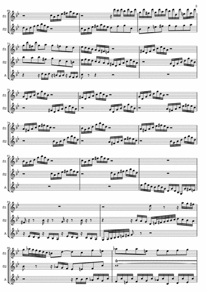 Fugue in D Minor (from the Toccata and Fugue BWV 565), for Flute Quintet or Flute Choir