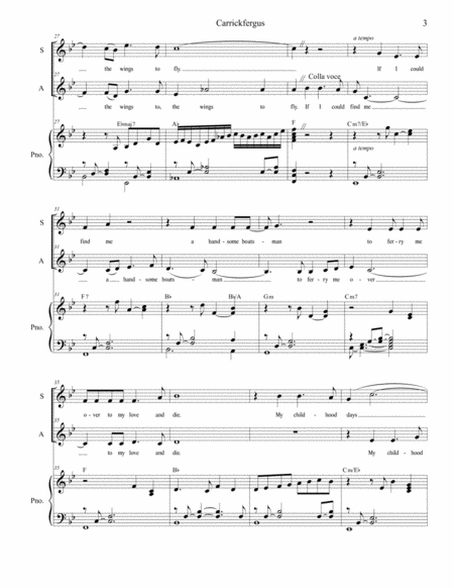 Carrickfergus (for 2-part choir - (SA) image number null