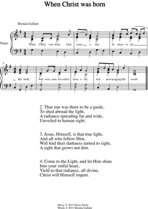 When Christ was born. A new hymn.