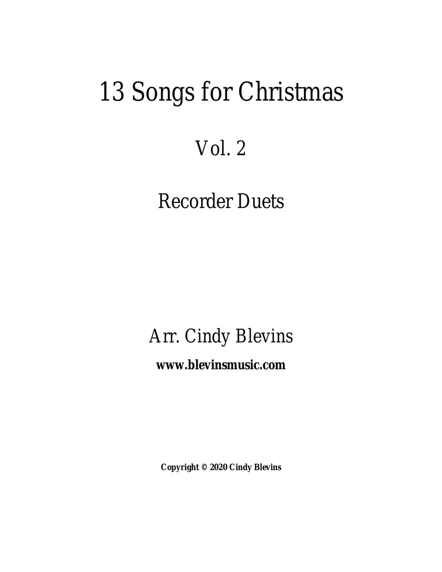 13 Songs for Christmas, Vol. 2, Recorder Duets Woodwind Duet scores gallery preview page 5