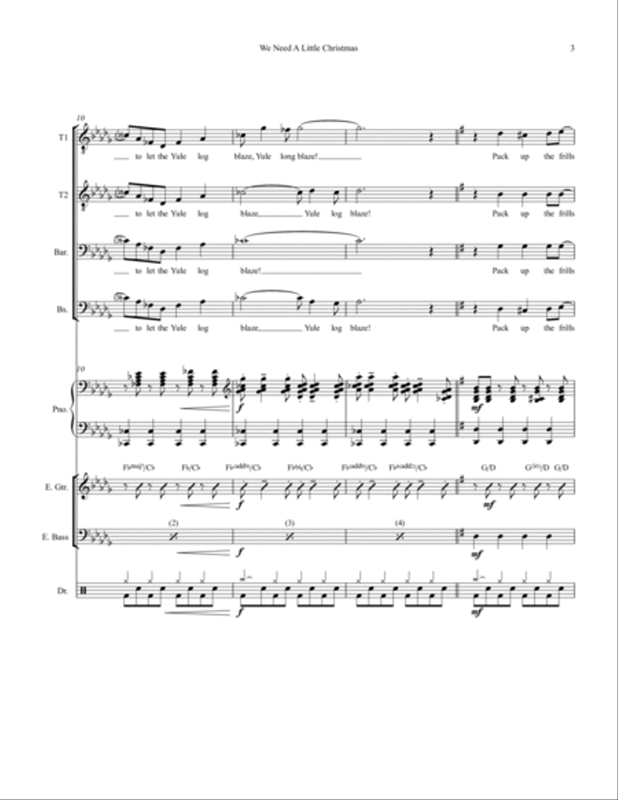 We Need A Little Christmas Small Ensemble scores gallery preview page 3
