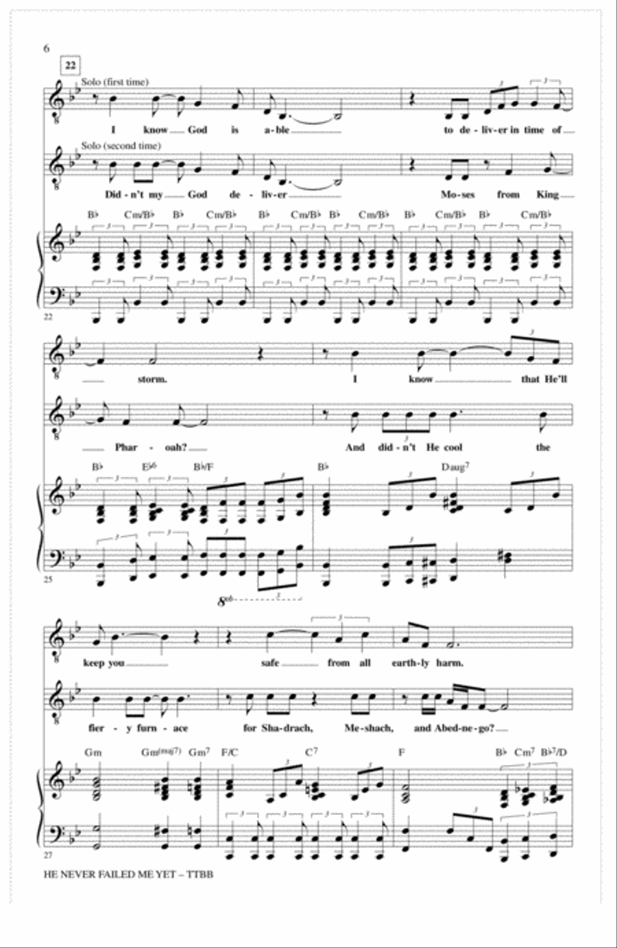 He Never Failed Me Yet (arr. Keith Christopher) TTBB scores gallery preview page 4