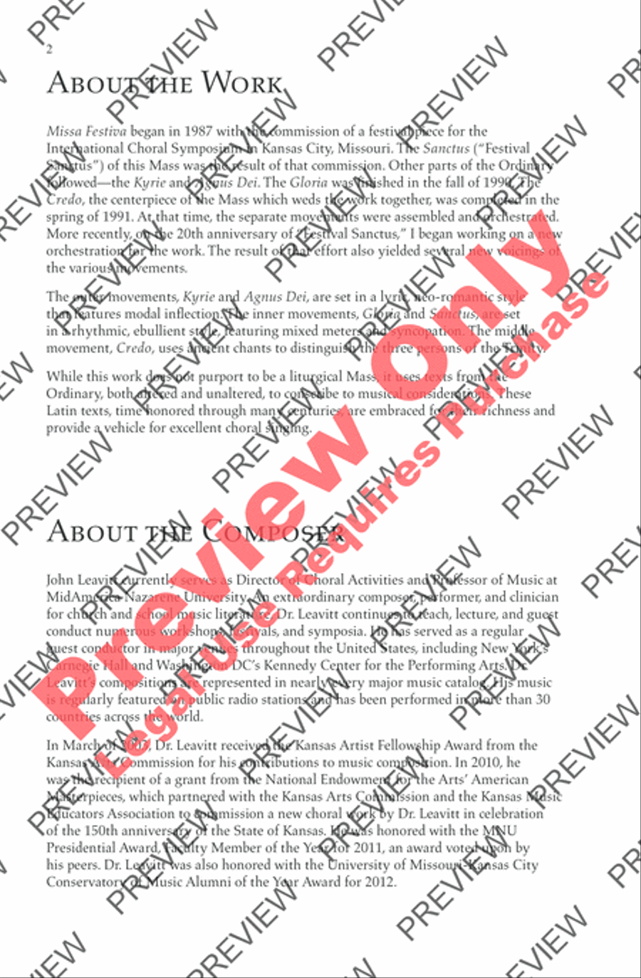 Missa Festiva Missa Festiva 4-Part scores gallery preview page 5