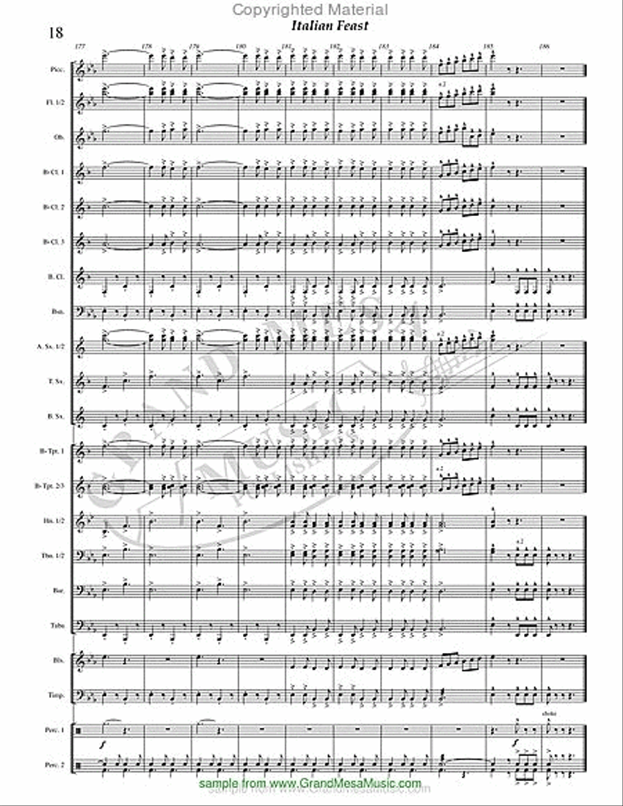 Italian Feast Concert Band scores gallery preview page 19