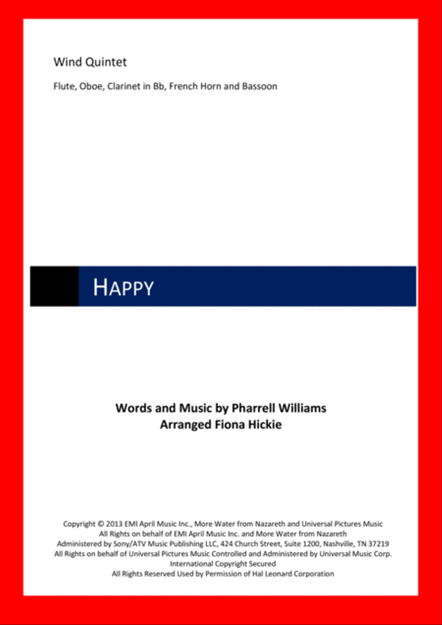 Happy Happy Woodwind Quintet scores gallery preview page 1