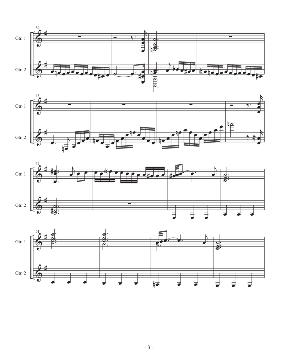 Adagio by Albinoni/Giazotto for classical guitar duo Acoustic Guitar scores gallery preview page 4