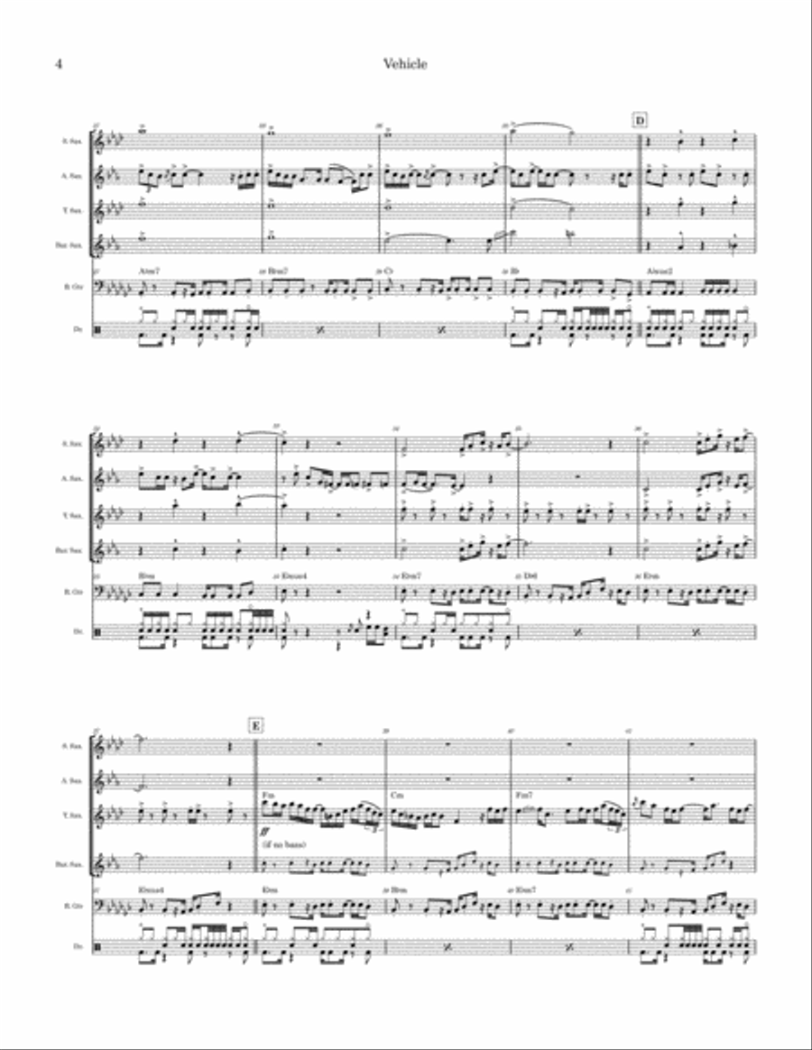Vehicle Saxophone Quartet scores gallery preview page 4