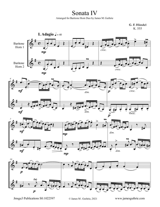Handel: Sonata No. 4 for Baritone Horn Duo
