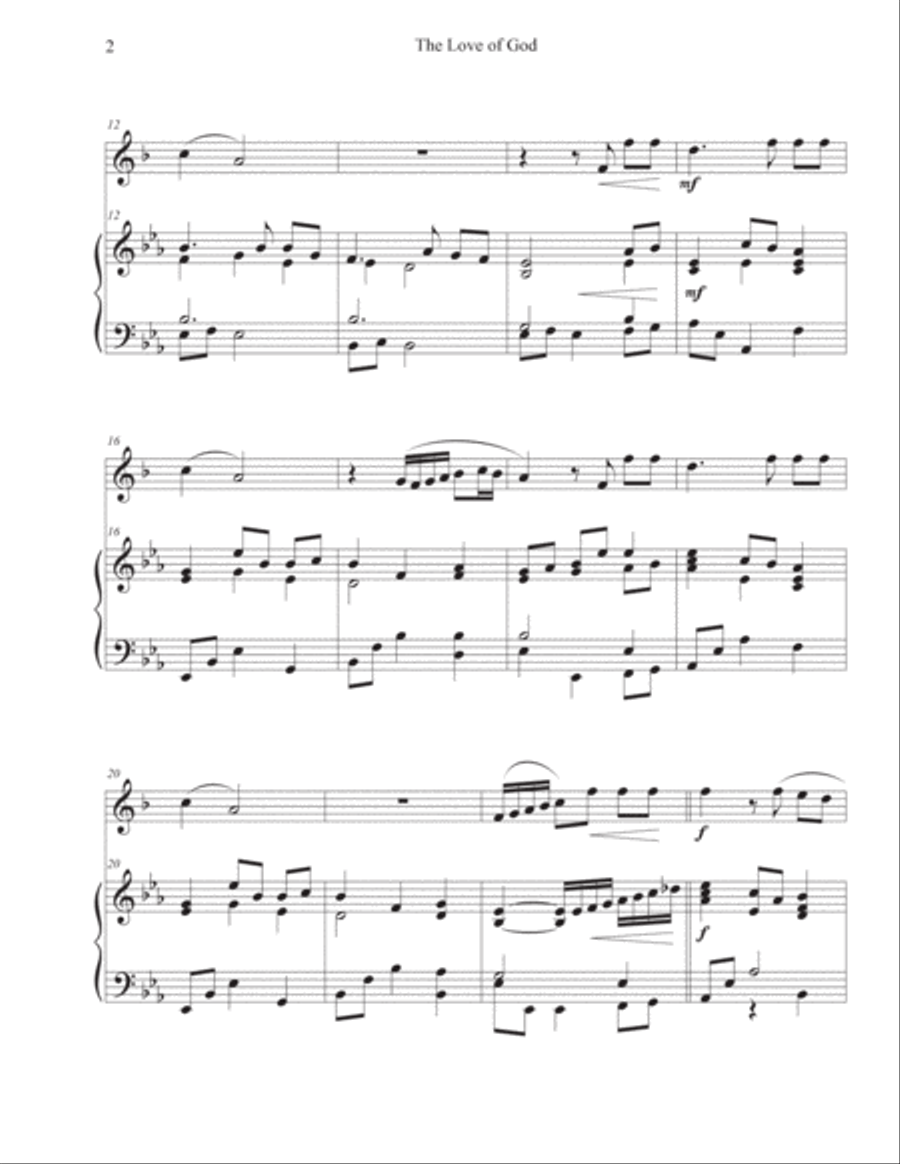 The Love of God (Trumpet-Piano) The Love of God (Trumpet-Piano) Trumpet Solo scores gallery preview page 2