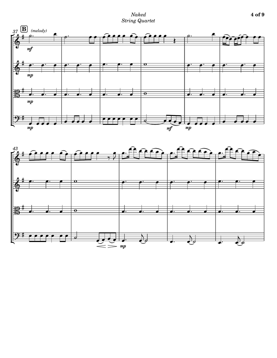 Naked String Quartet scores gallery preview page 4
