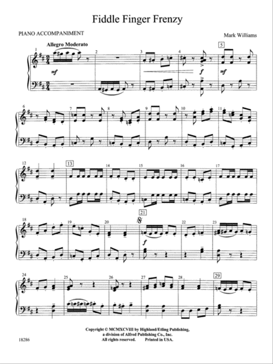 Fiddle Finger Frenzy: Piano Accompaniment Orchestra scores gallery preview page 1