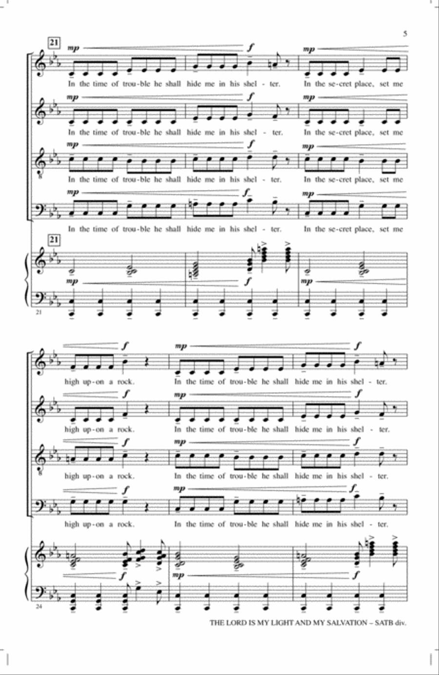The Lord Is My Light And My Salvation 4-Part scores gallery preview page 4