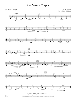 Ave Verum Corpus: 2nd B-flat Clarinet