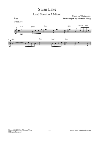 Swan Lake - Violin or Saxophone Solo in A Minor