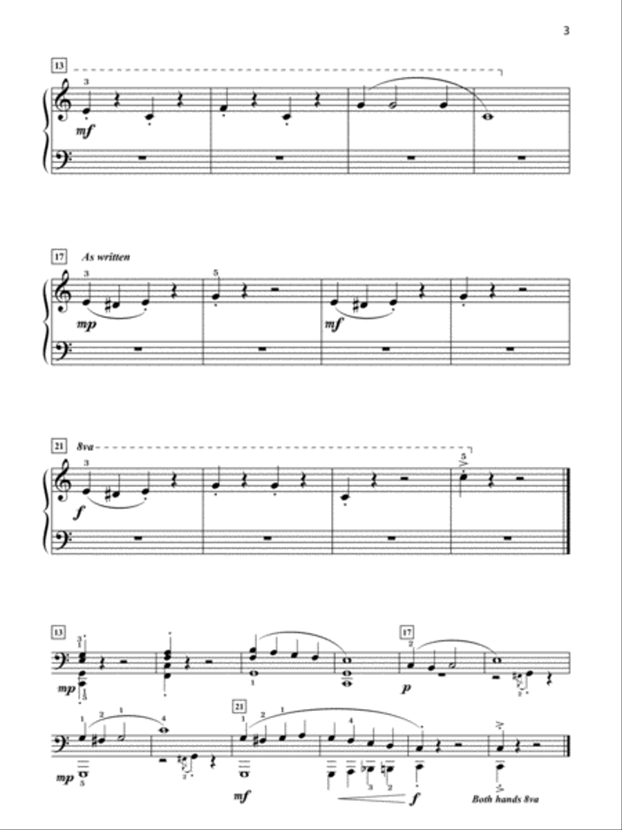 Grand One-Hand Solos for Piano, Book 1: 6 Early Elementary Pieces for Right or Left Hand Alone Piano Method scores gallery preview page 3