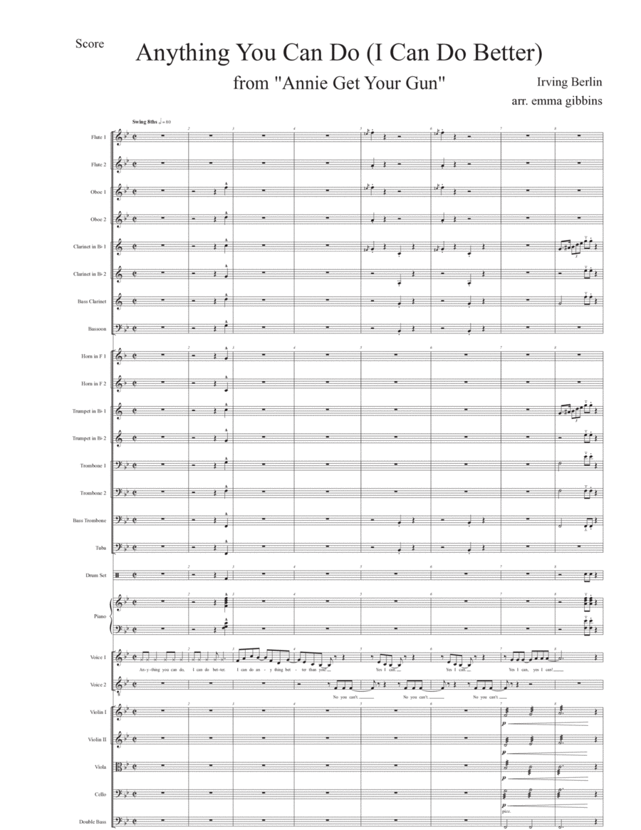 Anything You Can Do Full Orchestra scores gallery preview page 1