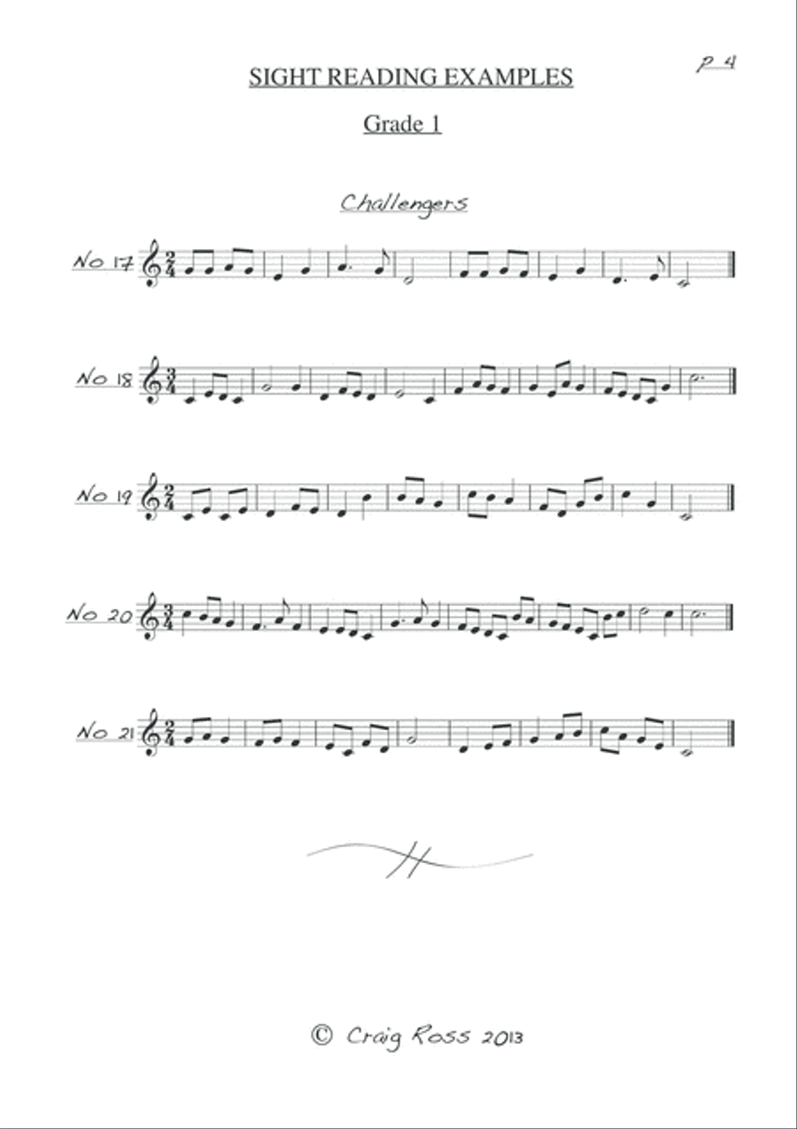 AMEB Compatible Sight Reading for Grade 1 and 2 Trumpet Trumpet Duet scores gallery preview page 6