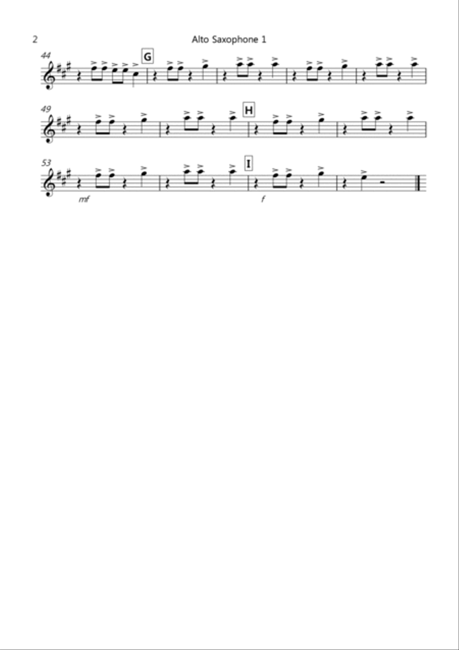 Burnie's Reggae for Saxophone Quintet Saxophone Quintet scores gallery preview page 6