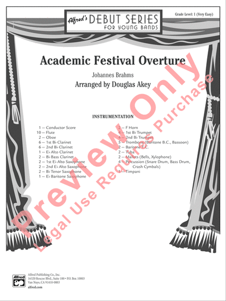 Academic Festival Overture Concert Band scores gallery preview page 2