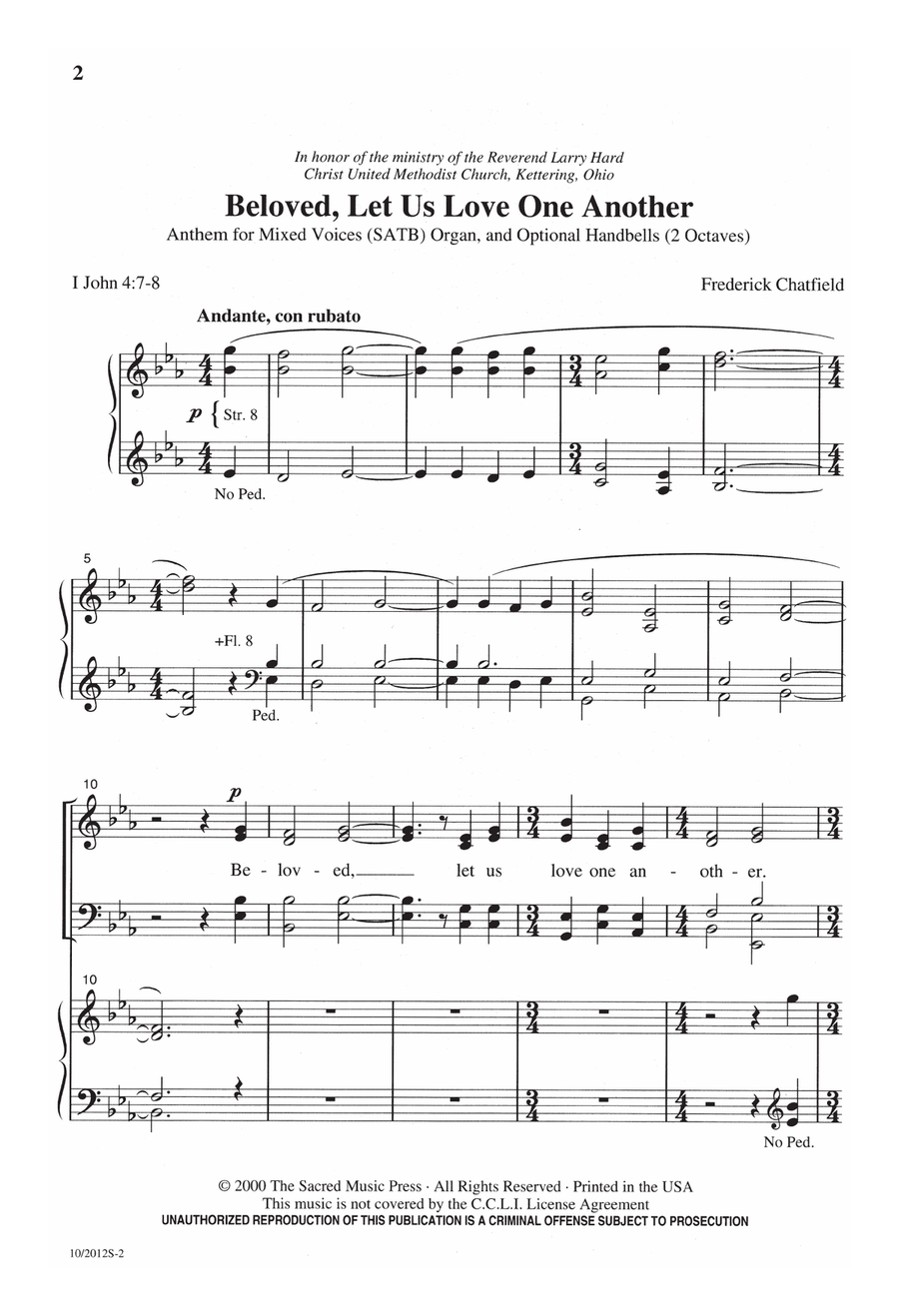 Beloved, Let Us Love One Another 4-Part - Digital Sheet Music page 2