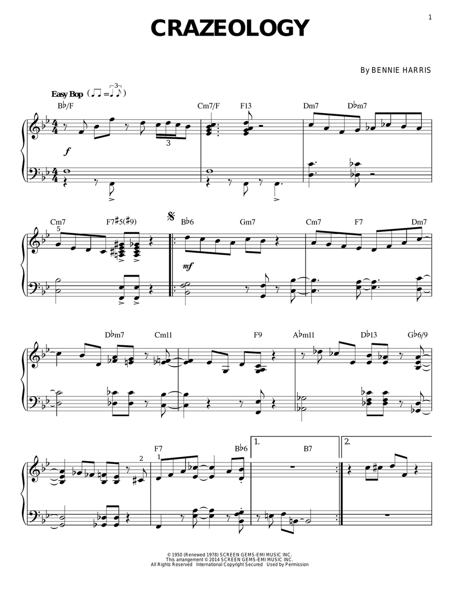 Crazeology Piano Solo scores gallery preview page 1