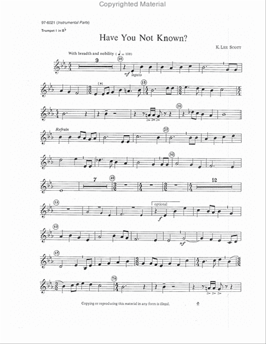 Have You Not Known (Instrumental Parts) Choir scores gallery preview page 2