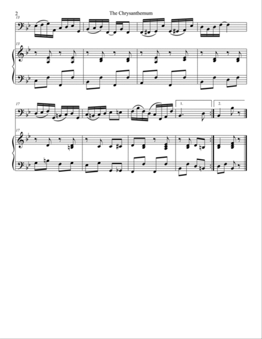 The Chrysanthemum Duet for Cello and Piano The Chrysanthemum Duet for Cello and Piano Piano scores gallery preview page 2