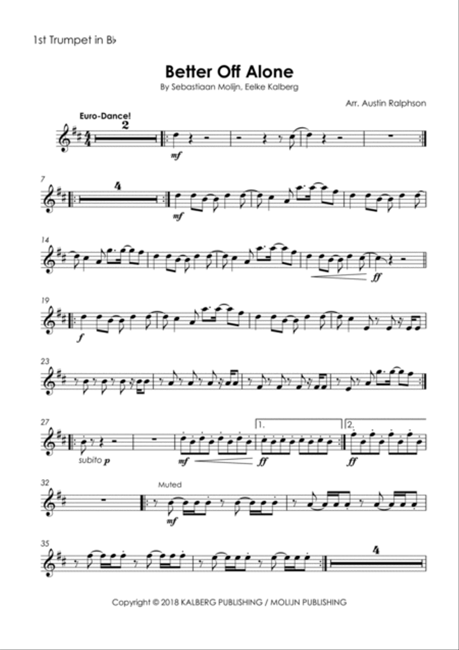 Better Off Alone Brass Quintet scores gallery preview page 3