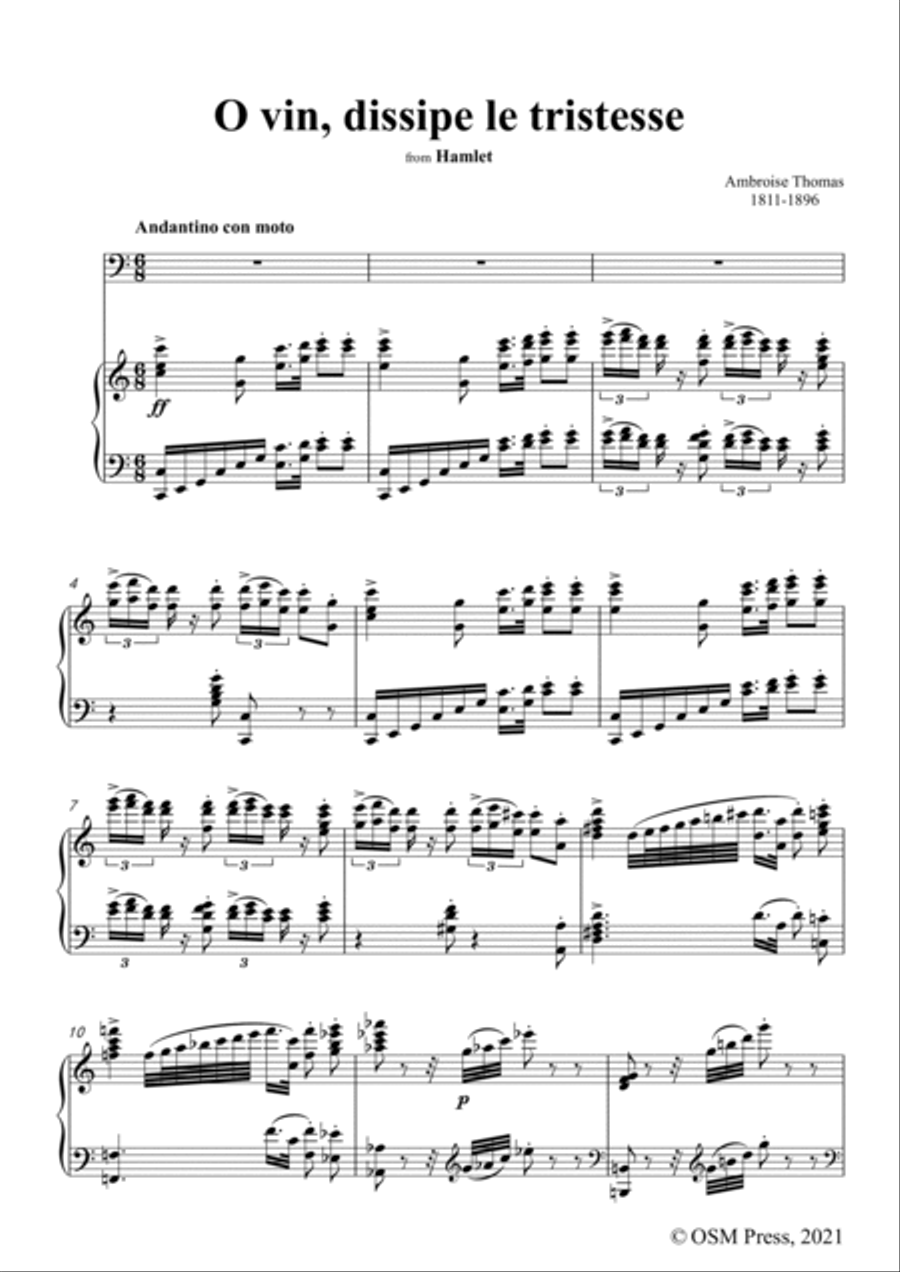 A. Thomas-O vin,dissipe le tristesse,in C Major,from Hamlet,for Voice and Piano Voice Solo scores gallery preview page 3